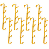 Kuber Industries 5-Level Cloth Hanger|Multipurpose Cloth & Towel Holder|Iron Spray Material|Easy Installation|Interchangeable Over The Door Towel Holder|ZT-3115(Y) Pack of 8|Yellow